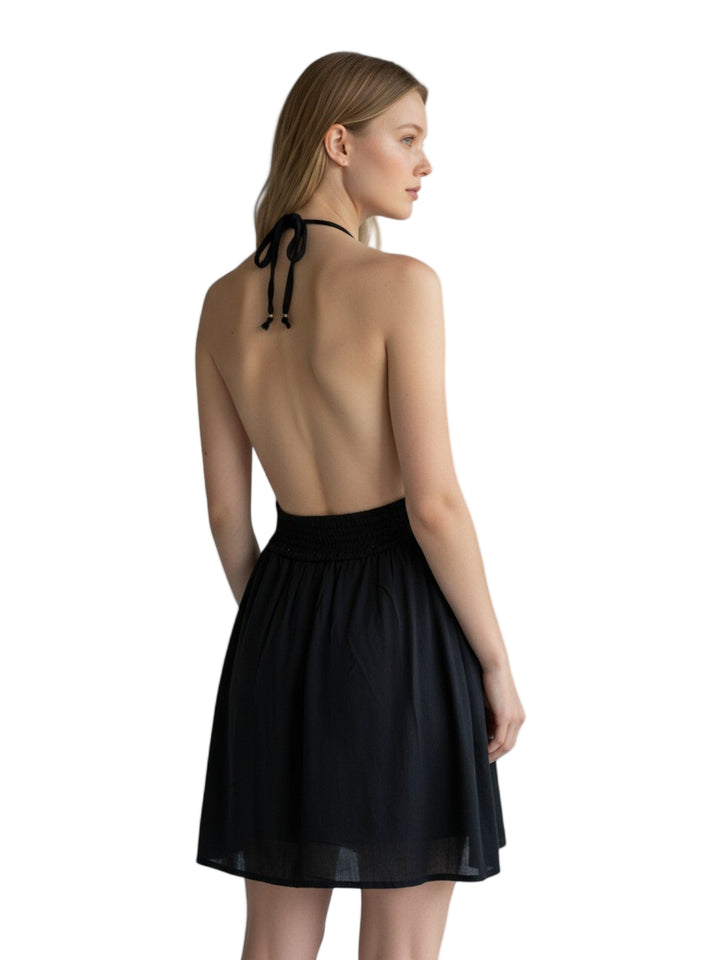 KISA BONCUK DETAYLI ELBİSE